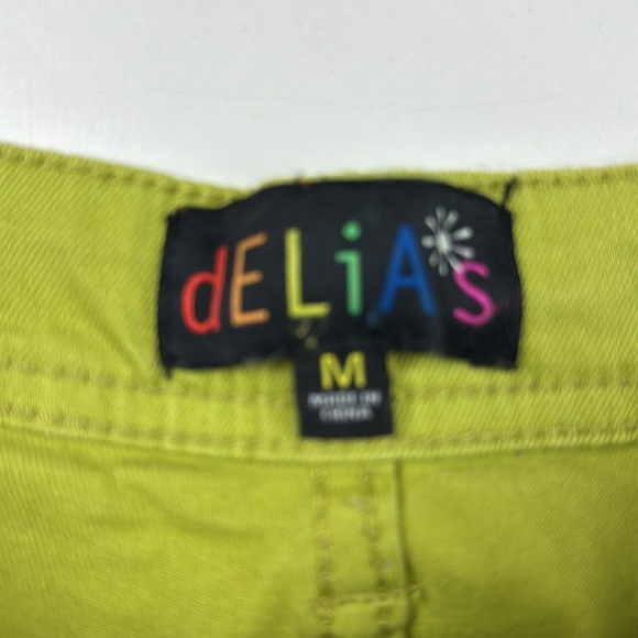 delias Dolls Kill Lime Green Cropped Cargo pants size Medium - Picture 3 of 11